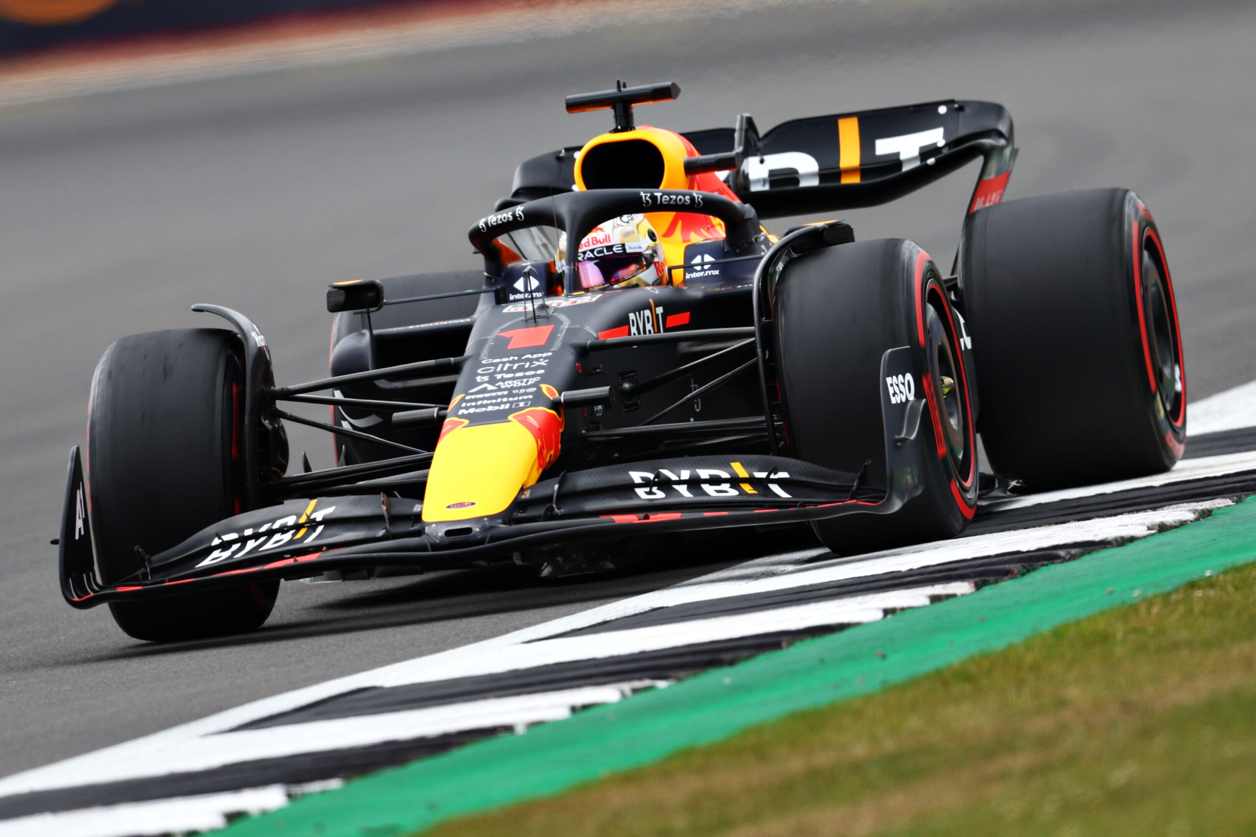 Red Bull Racing's Max Verstappen in his RB18 Formula 1 car.