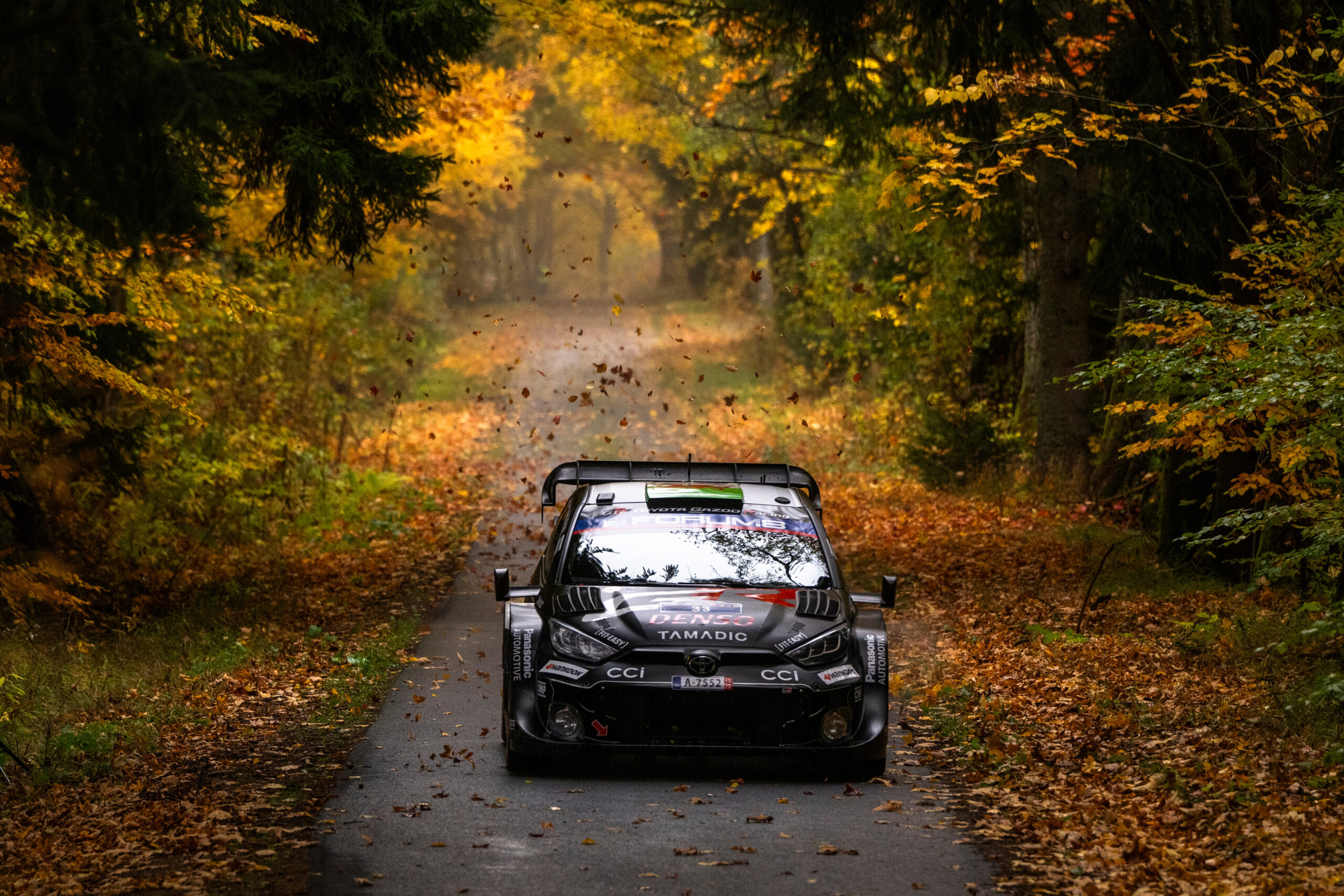 Elfyn Evans (GBR) Scott Martin (GBR) Of Toyota Gazoo Racing Wrt are seen performing during the World Rally Championship CER in Passau, Germany on 18,October, 2025 // Jaanus Ree / Red Bull Content Pool // SI202510180982 // Usage for editorial use only //