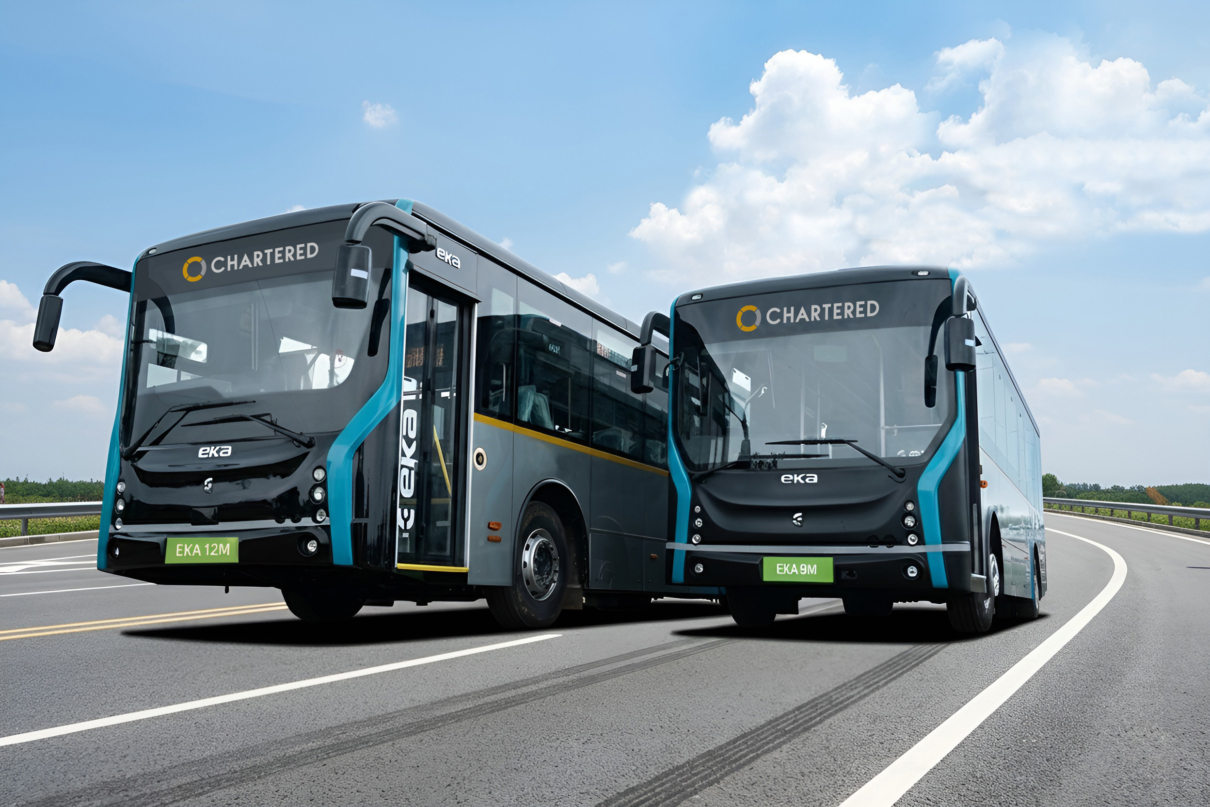 EKA Mobility x Chartered EV Bus
