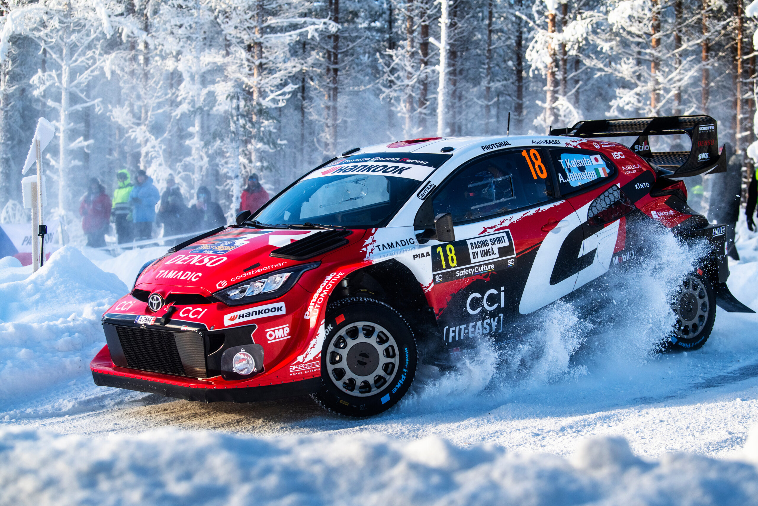 Takamoto Katsuta (JPN) Aaron Johnston (IRL) Of team TOYOTA GAZOO RACING WRT are seen racing during the World Rally Championship Sweden in Umea, Sweden on 13 February, 2026 // Jaanus Ree / Red Bull Content Pool // SI202602136612 // Usage for editorial use only //