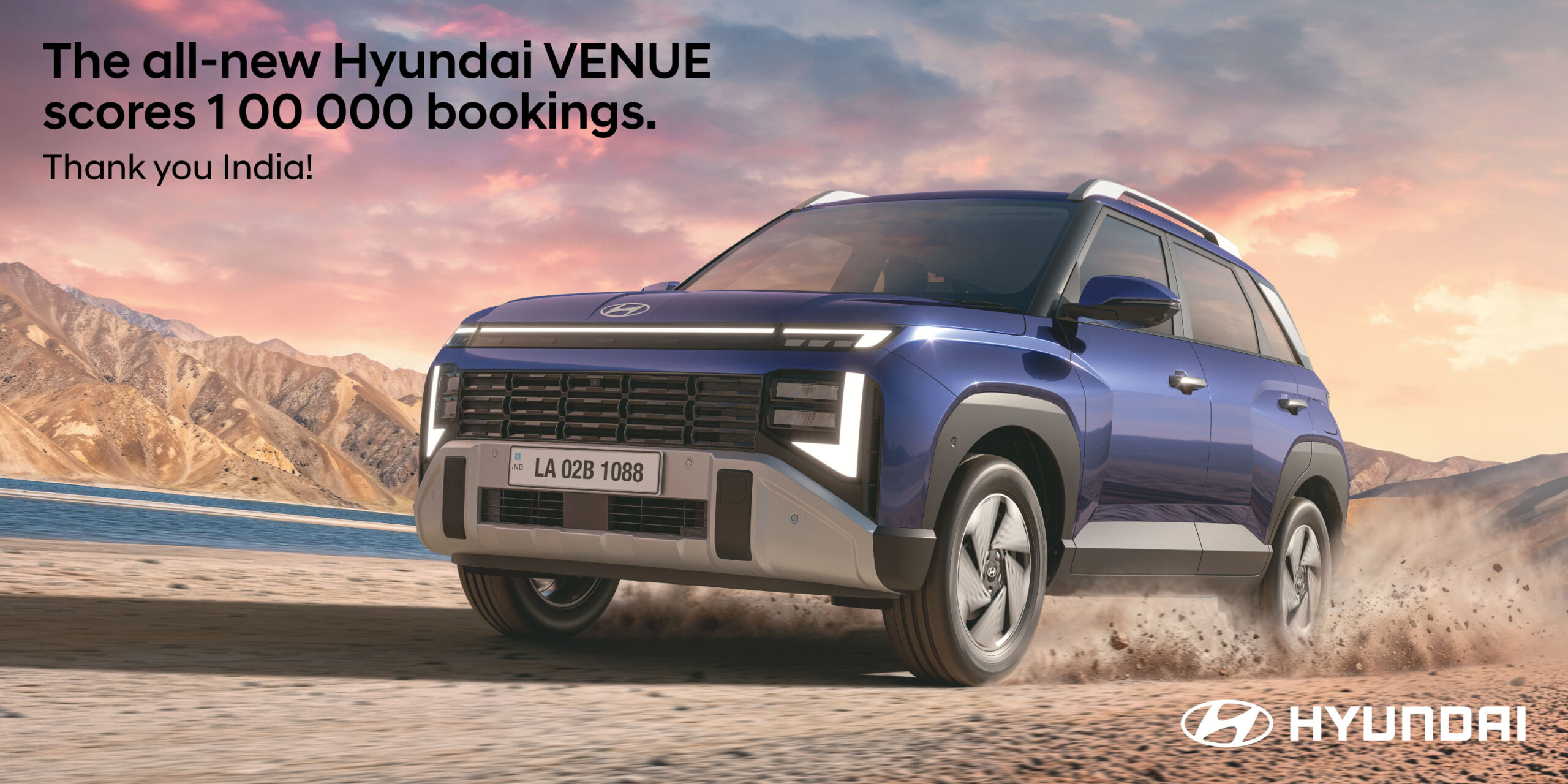 The all-new Hyundai VENUE Crosses 1 lakh Bookings Milestone