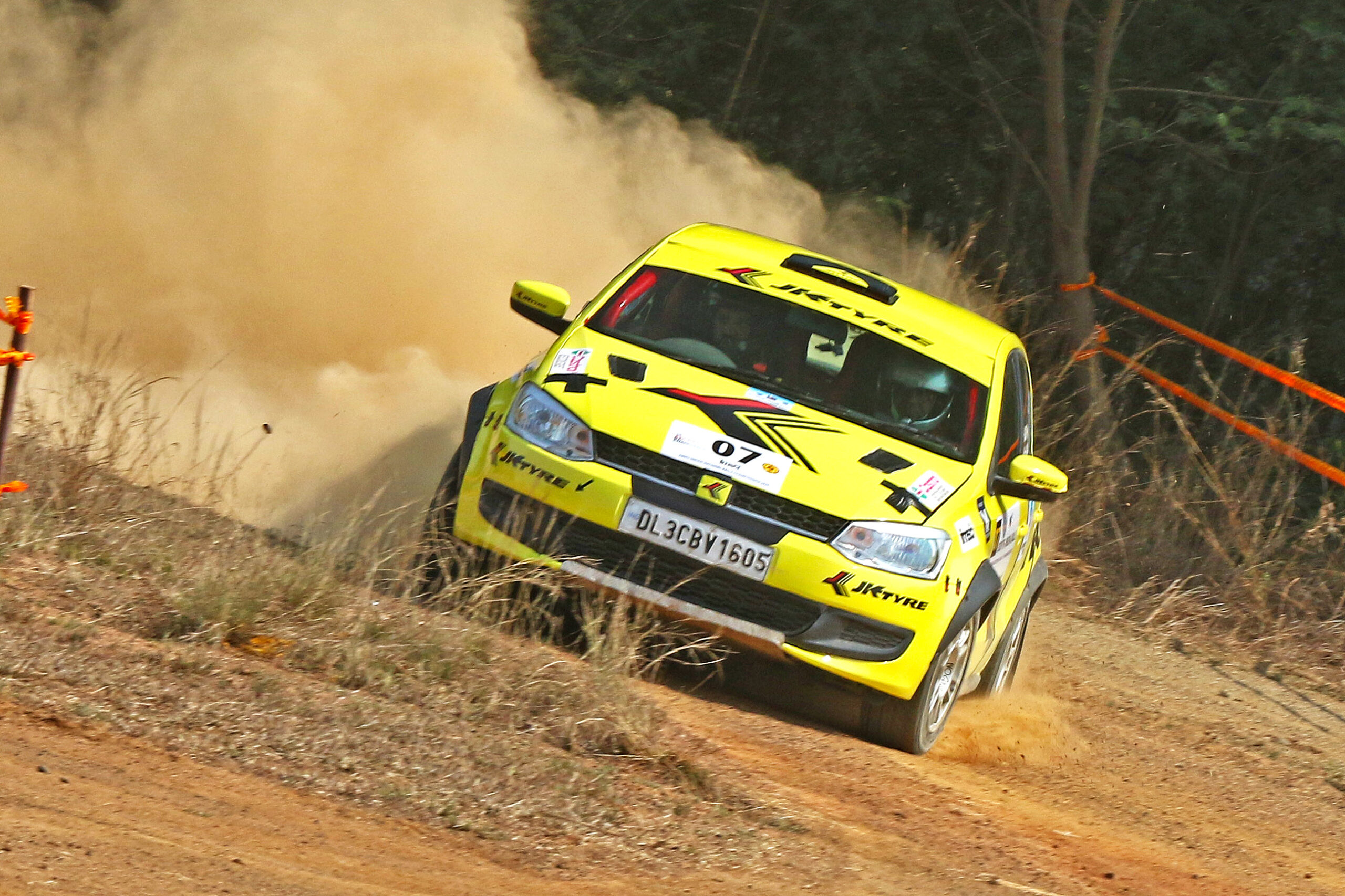 Gaurav Gill on a charge in the Super Special Stage on Friday (April 17)