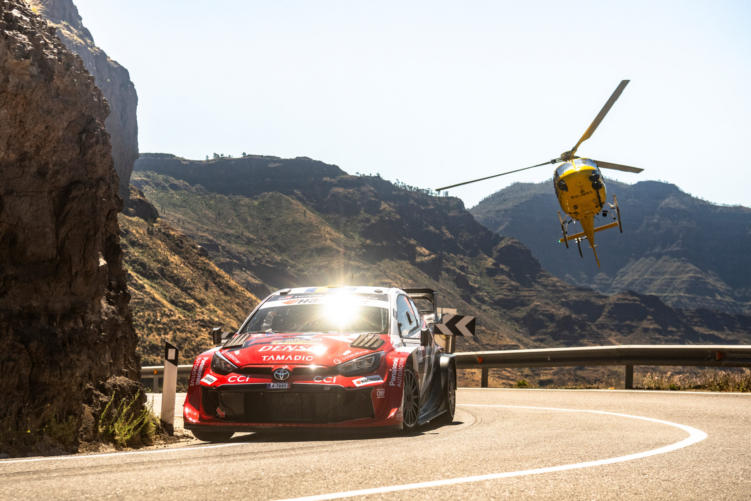 Oliver Solberg (SWE), Elliott Edmondson (GBR) Of team TOYOTA GAZOO RACING WRT seen during the World Rally Championship Spain in Las Palmas, Spain on 24 April, 2026 // Jaanus Ree / Red Bull Content Pool // SI202604240639 // Usage for editorial use only //
