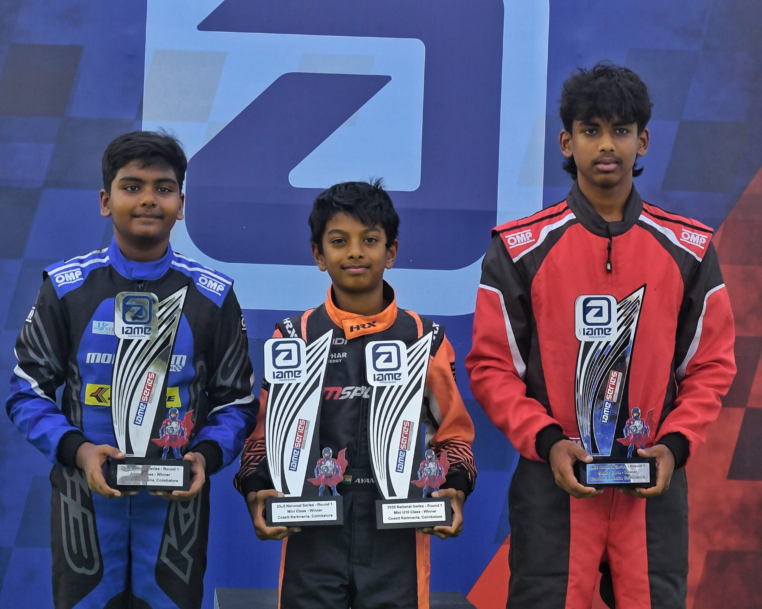 IAME Series India Karting Rehan Khan Rasheed, Ayansh Patil and Swarnav Das