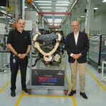 Mr. Prasan Firodia and Dr. Joerg Burzer with the 200000th Mercedes-Benz Engine Roll-out