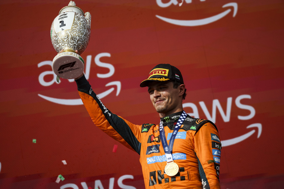 Lando Norris McLaren Mercedes Formula 1 Hungarian Grand Prix Winner