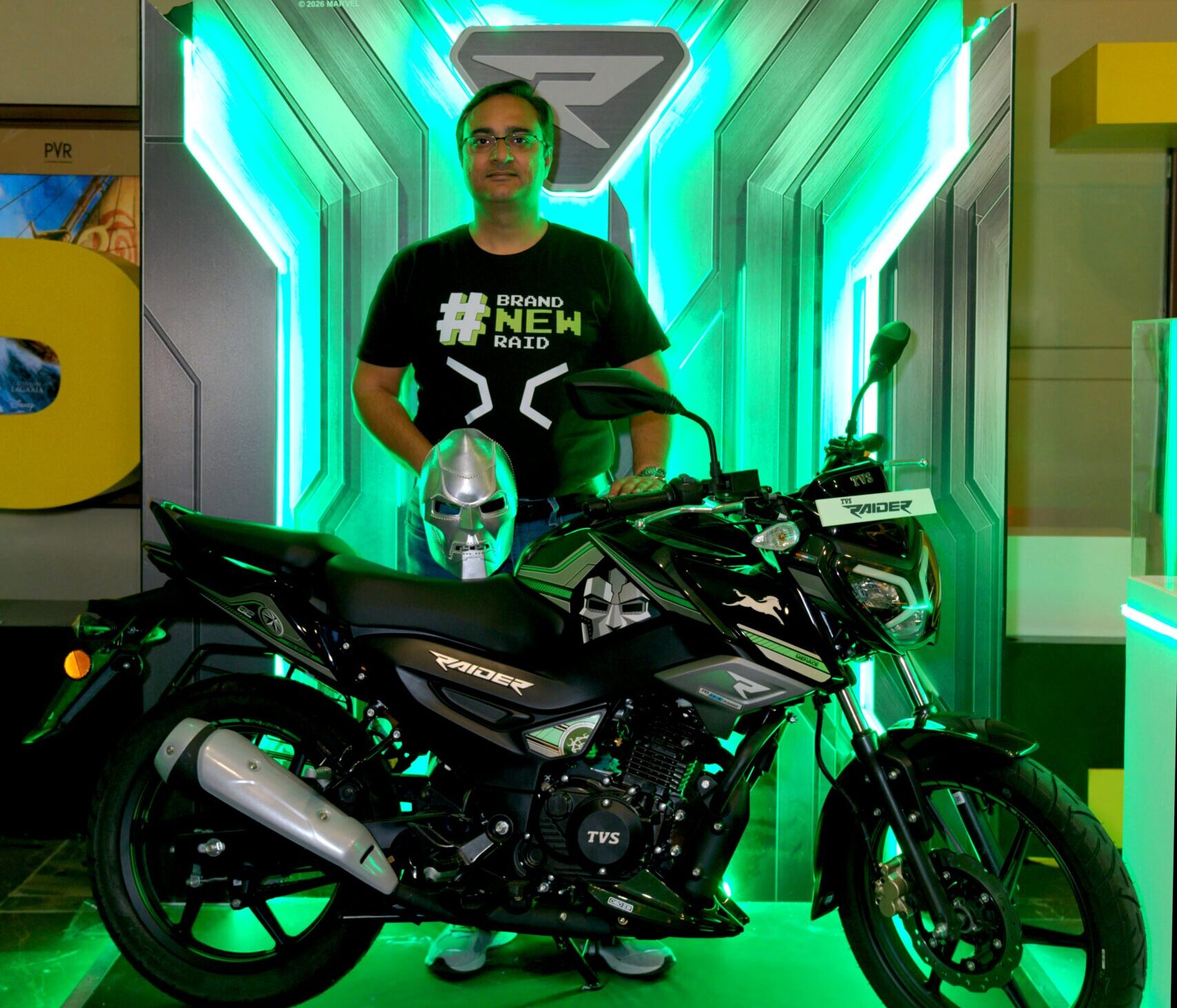 Ankit Tandon, General Manager – Marketing, Commuter Motorcycle, TVS Motor Company with the all-new TVS Raider Doctor Doom Edition