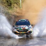 Naveen Puligilla and Musa Sherif cross a water body at Paraguay Rally on Sunday.