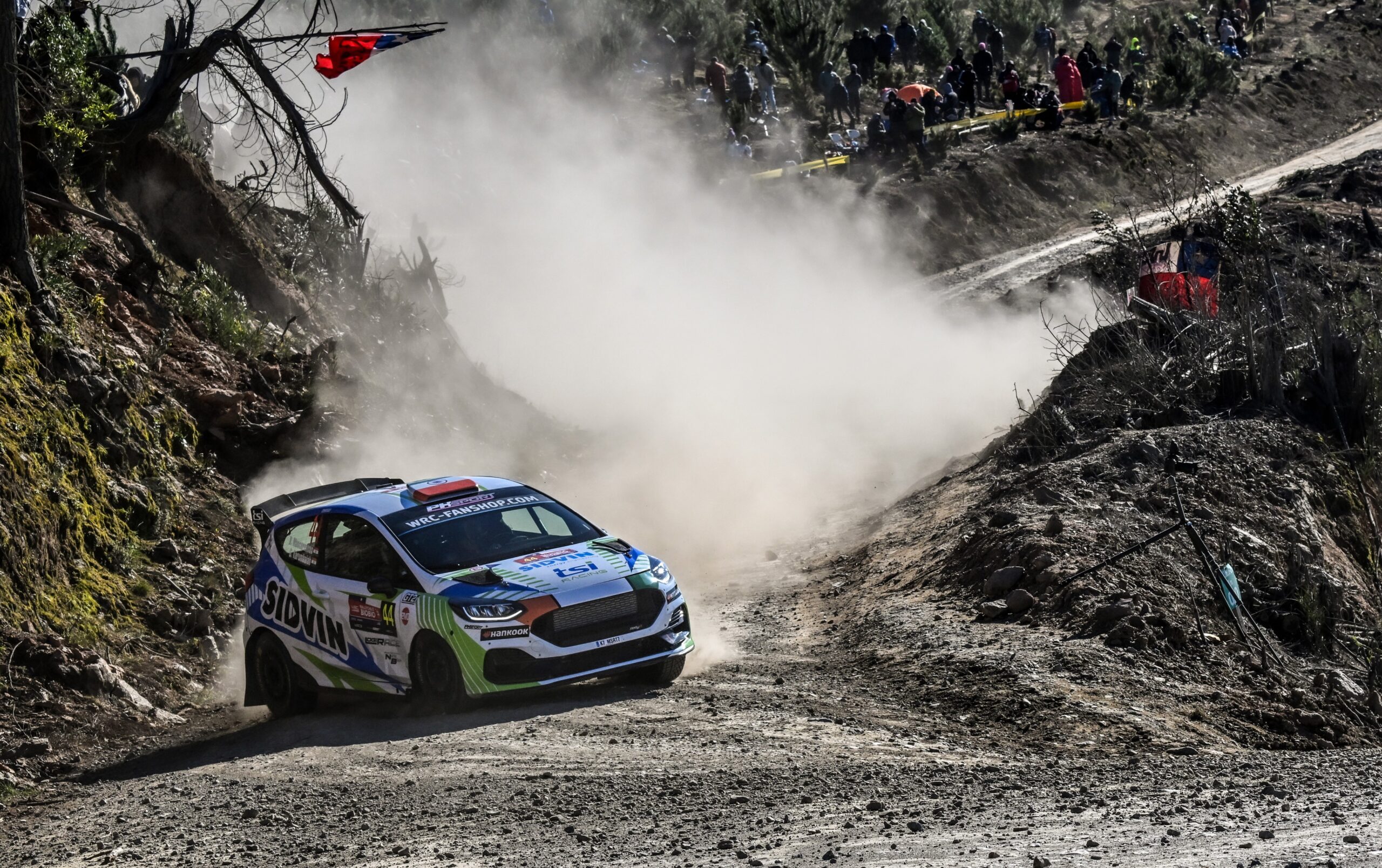 Dean Mascarenhas and co-driver Gagan Karumbaiah in Chile on Sunday